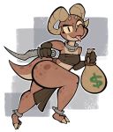  aimbot-jones ankle_cuffs belt big_butt breasts butt claws clothed clothing collar female horn kobold piko scales scalie shackles short_stack skimpy small_breasts solo thick_thighs tongue tongue_out wide_hips 