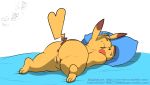  anus badgengar bed big_butt butt cleft_tail clitoris colored edit eroborus eyes_closed female feral fur lying nintendo open_mouth pikachu pillow pok&eacute;mon pok&eacute;mon_(species) pussy simple_background sleeping solo spread_legs spreading thick_thighs tongue url video_games wide_hips yellow_fur 