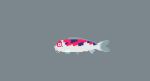  animated animated_gif bubble commentary english_commentary fish from_side grey_background koi no_humans original pixel_art simple_background toyoi_yuuta 