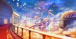  carpet castle fantasy highres night night_sky no_humans original outdoors railing rapt_(47256) scenery shooting_star sky star_(sky) starry_sky 