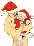  2012 blush canine dog duo hat human kissing male mammal manmosu_marimo muscular muscular_male simple_background white_background 