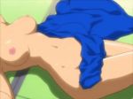  1girl animated animated_gif areolae bounce bouncing_breasts breasts green_hair kakio_hazuki medium_breasts mouse_(anime) nipples nude short_hair sleeping 