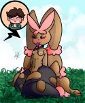  big_butt breasts butt condom duo female lagomorph lylia_(nic-m-lyc) mammal mega_evolution mega_lopunny nic-m-lyc nintendo nipples pok&eacute;mon pok&eacute;mon_(species) small_breasts solo_focus video_games 