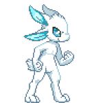 2018 3_toes 4_ears 4_fingers alpha_channel ambiguous_gender animated anthro biped blinking blue_sclera digital_media_(artwork) featureless_crotch fighting_stance fist full-length_portrait fur head_tuft humanoid_hands lagomorph loop low_res mammal multi_ear nude pixel_(artwork) pixel_animation portrait short_tail simple_background smile snout toes transcender transparent_background valorice white_eyes white_fur white_tail zerbert_(artist) 