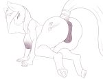  all_fours animal_genitalia animal_pussy anthro anus big_breasts breasts cutie_mark dewclawpaw equine equine_pussy fan_character female greyscale horn looking_back mammal monochrome my_little_pony nipples nude plump_labia puffy_anus pussy solo unicorn 
