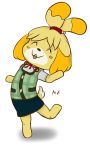  absurd_res alpha_channel animal_crossing anthro canine clothed clothing dog female fur hi_res isabelle_(animal_crossing) mammal nintendo open_mouth simple_background smile solo transparent_background video_games yellow_fur youmadsin 