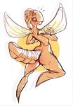  2018 anthro arthropod blush digital_media_(artwork) female ghen_(artist) insect insectoid looking_at_viewer nude simple_background solo wings 