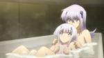  2girls :o all_fours animated animated_gif ass back bath bathtub blush breasts closed_mouth cryska_barchenowa female hair_ornament hug indoors inia_sestina large_breasts lavender_eyes lavender_hair long_hair looking_at_another looking_up multiple_girls muvluv muvluv_alternative muvluv_total_eclipse nude open_mouth silver_hair small_breasts smile standing steam submerged very_long_hair water wet yuri 