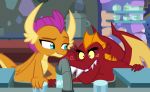  2018 anthro blue_eyes dragon duo female friendship_is_magic garble_(mlp) kitchen male membranous_wings my_little_pony queencold scalie sink smolder_(mlp) teeth water wings 