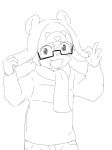  2013 4:3 anthro blush cat clothing cub eyewear feline glasses hat male mammal manmosu_marimo open_mouth scarf shota_feline_(marimo) simple_background white_background young 