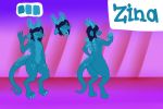  anthro butt claws crystals female flat_chested horn kobold lugen_kobold nude scalie simple_background smile solo tagme tongue zina 