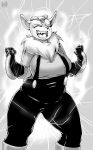  anthro archie_comics big_breasts breasts chinchilla clothing cybernetics cyborg digital_media_(artwork) electricity evil_laugh eyes_closed female fur machine mammal open_mouth roadiesky rodent simple_background slightly_chubby sonic_(series) thunderbolt_the_chinchilla 