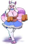  alcohol anthro beer beverage big_breasts breasts clothed clothing cyrus_physhor eyelashes female huge_breasts jewelry kame-sama88 looking_at_viewer mammal necklace red_panda smile solo standing thick_thighs voluptuous 