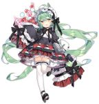  :3 =_= akashi_(azur_lane) animal_ears azur_lane bangs black_bow black_choker black_dress black_footwear black_hairband blush bow brown_eyes cat_ears choker dress eyebrows_visible_through_hair frilled_hairband frilled_legwear frills full_body glint green_hair hair_between_eyes hair_ornament hairband hairclip head_tilt holding holding_plate long_hair long_sleeves looking_at_viewer mole mole_under_eye official_art parted_lips plate ruby_(stone) saru shoes sleeves_past_fingers sleeves_past_wrists standing standing_on_one_leg thighhighs transparent_background v-shaped_eyebrows very_long_hair white_legwear wide_sleeves 