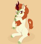  2018 animated autumn_blaze_(mlp) cute equine facial_scales female feral friendship_is_magic green_scales kirin looking_at_viewer mammal my_little_pony orange_background scales scalie simple_background smile solo szafir87 