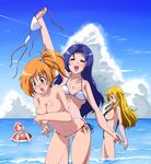  :3 =_= assisted_exposure ayame_(pokemon) beach bikini bikini_top_removed blonde_hair blue_hair blush body_blush botan_(pokemon) breast_hold breasts clothes_theft cloud covering covering_breasts day embarrassed gym_leader highres huge_breasts innertube kasumi_(pokemon) large_breasts leaning_forward multiple_girls navel ocean orange_hair outdoors pink_hair pokemon pokemon_(anime) pokemon_(classic_anime) sakura_(pokemon) satsuki_imonet shiny shiny_skin siblings side-tie_bikini side_ponytail sideboob sisters sky slingshot_swimsuit swimsuit swimsuit_theft theft topless underboob water 