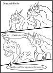  2018 duo english_text equine female feral friendship_is_magic horn mammal monochrome my_little_pony princess_celestia_(mlp) princess_luna_(mlp) sweat text unicorn 