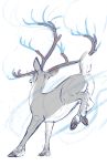  2018 antlers butt cervine digital_media_(artwork) feral hooves horn male mammal reindeer simple_background solo turnipberry white_background 