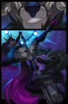  anthro bra canine clothing comic duo equine everett_(copperback01) female harley_(copperback01) kuroame looking_at_viewer mammal panties pole smile spread_legs spreading stripper stripper_pole thick_thighs underwear 