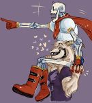  animated_skeleton asriel_dreemurr bone boogiewoogieclown boss_monster caprine carrying delta_rune hand_holding mammal papyrus_(undertale) piggyback pointing skeleton undead undertale video_games 