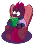  2018 armchair beverage bobthedalek book chair clothing coffee coffee_mug cup equine female horn mammal my_little_pony my_little_pony_the_movie sitting solo sweater tempest_shadow_(mlp) unicorn 