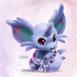  2016 ambiguous_gender digital_media_(artwork) horn nidoran nidoran♀ nintendo pok&eacute;mon pok&eacute;mon_(species) solo tsaoshin video_games 