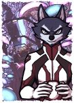  anthro canine clothing fur glue_studios looking_at_viewer luraiokun male mammal pike_(rimba_racer) rimba_racer wolf 