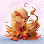  2016 ambiguous_gender arcanine digital_media_(artwork) feral looking_at_viewer nintendo pok&eacute;mon pok&eacute;mon_(species) solo tsaoshin video_games 