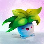  2016 ambiguous_gender digital_media_(artwork) nintendo oddish open_mouth pok&eacute;mon pok&eacute;mon_(species) solo tsaoshin video_games 