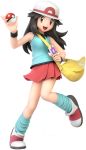  1girl bag blue_(pokemon) blue_tank_top brown_hair creatures_(company) game_freak hat leg_warmers long_hair looking_at_viewer nintendo open_mouth poke_ball pokemon pokemon_(game) pokemon_frlg pose shell shoes skirt sleeveless smile sneakers solo super_smash_bros. super_smash_bros_ultimate tank_top third-party_edit transparent_background 