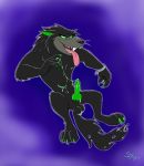  2017 anthro canine claws colored_cum cum danny_phantom ghost glowing glowing_eyes green_cum green_eyes green_penis ian_r_soulfox male mammal penis shackles solo spirit tongue tongue_out unusual_cum wolf wulf 
