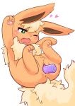  &lt;3 3_toes anus black_nose blush butt canine chest_tuft clitoris cute_fangs eeveelution female feral flareon fluffy fluffy_tail fur green_eyes long_ears looking_pleasured mammal masturbation nintendo one_eye_closed open_mouth orange_fur pawpads penetration pink_pawpads pok&eacute;mon pok&eacute;mon_(species) pussy pussy_juice sex_toy snout solo spread_legs spreading sweat tan_fur tears toes tongue toying_self tuft vaginal vaginal_penetration vibrator video_games も 