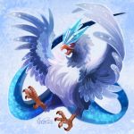  2017 ambiguous_gender articuno beak digital_media_(artwork) feathered_wings feathers feral legendary_pok&eacute;mon nintendo pok&eacute;mon pok&eacute;mon_(species) solo tsaoshin video_games wings 