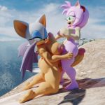  3d_(artwork) amy_rose areola bat big_areola big_breasts big_butt big_nipples big_penis breasts butt dickgirl digital_media_(artwork) fur green_eyes hedgehog humanoid hyper hyper_penis intersex long_ears mammal nipples nude penis pink_fur rouge_the_bat sex short_ears sonic_(series) southerwigwam tan_skin teal_eyes thick_thighs thigh_sex titfuck video_games wings 