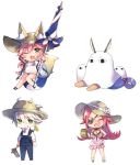  &lt;o&gt;_&lt;o&gt; 3girls :d ;3 ;d ameshizuku_natsuki animal_ear_fluff animal_ears bangs bare_shoulders beach_umbrella beer_mug bikini bikini_under_clothes blue_bikini blue_footwear blush breasts brown_eyes brown_hat character_request chibi cleavage closed_eyes cosplay cup dress eyebrows_visible_through_hair eyepatch facial_scar fate/grand_order fate_(series) flower fox_ears fox_girl fox_tail francis_drake_(fate) green_eyes hair_between_eyes hair_flaps hand_on_hip hat hat_flower heart heart_eyepatch hoe holding holding_cup holding_umbrella innertube jackal_ears karna_(fate) large_breasts long_hair looking_at_viewer medjed medjed_(cosplay) multiple_girls nitocris_(fate/grand_order) nitocris_(swimsuit_assassin)_(fate) one_eye_closed open_mouth overalls pink_dress pink_hair purple_hair sandals scar see-through shirt short_sleeves silver_hair simple_background smile sun_hat swimsuit tail tamamo_(fate)_(all) tamamo_no_mae_(swimsuit_lancer)_(fate) umbrella very_long_hair white_background white_flower white_shirt 