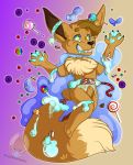  2018 blood candy_gore chibi digital_media_(artwork) dismemberment eevee food gore grumpy_griffin_creations_(artist) intestines looking_at_viewer male nintendo open_mouth pok&eacute;mon pok&eacute;mon_(species) semi-anthro simple_background smile solo video_games 