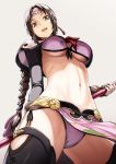  1girl braid breasts brown_eyes brown_hair long_hair navel revealing_clothes seong_mi-na smile soul_calibur soulcalibur_vi tagme underboob 