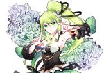  :o anemos_(elsword) armpits bare_shoulders chuki_(lydia) combat_ranger_(elsword) elf elsword grand_archer_(elsword) green_eyes green_hair green_sleeves happy_birthday highres long_hair multiple_girls night_watcher_(elsword) pointy_ears rena_(elsword) side_ponytail star wind_sneaker_(elsword) 