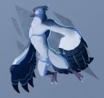  2018 anthro avian balls beak bird breath_of_the_wild digital_media_(artwork) erection essence_of_rapture fan_character feathers humanoid_penis male nintendo nude penis rito simple_background smile solo the_legend_of_zelda vari_(yufuria) video_games wings 