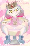  2018 animal_humanoid beauty_mark cephalopod cephalopod_humanoid clothing crown digital_media_(artwork) female hair humanoid inkling jewelry light_skin looking_at_viewer marine necklace nintendo panties pearl_(splatoon) pink_hair pk64d presenting ring short_hair sitting smile splatoon splatoon_2 spread_legs spreading sweater tentacle_hair tentacles underwear video_games white_panties yellow_eyes 