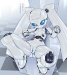  android anthro anus blue_eyes breasts censored digital_media_(artwork) disney drossel_von_flugel female fireball_(series) humanoid machine mouthless nipples not_furry pochincoff presenting pussy robot sitting solo spread_legs spreading text 