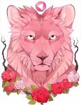  2015 cartoon_network digital_media_(artwork) feline feral fur lion lion_(steven_universe) looking_at_viewer male mammal maplespyder pale_eyes pink_fur solo steven_universe whiskers 