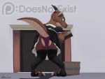  2018 accidental_exposure ambiguous_gender anthro bent_over brown_scales brush bryce_daeless bucket clothing clothing_lift digital_media_(artwork) embarrassed fangs fireplace green_eyes hi_res horn kobold legwear looking_back maid_uniform panties raised_tail rear_view reptile scales scalie signature skirt skirt_lift slit_pupils socks solo standing stockings tan_scales theandymac thigh_highs underwear uniform upskirt watermark 