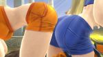  2girls 3d ass ass_focus hips huge_ass metroid multiple_girls nintendo samus_aran shorts solo super_smash_bros thick_thighs thighs tied_hair wide_hips 