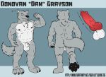  aggrobadger animal_genitalia animal_penis balls canine canine_penis donovan_grayson ear_piercing fur grey_fur knot littlewolf112 male mammal musclegut penis piercing timber_wolf wolf 