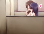  2girls 5tb bathtub brown_hair ebisuzawa_kurumi gakkou_gurashi! heart implied_fingering long_hair multiple_girls nude purple_hair underwear wakasa_yuuri yuri 