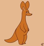  2018 belly blush digital_media_(artwork) kangaroo long_ears looking_at_viewer mammal marsupial p3ntavus semi-anthro signature simple_background slightly_chubby smile sniff_(moomin) solo standing whiskers 