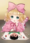  :d bangs blonde_hair blush bow child_drawing crayon doll_joints dress eyebrows_visible_through_hair food frilled_dress frills fruit green_eyes hair_bow hina_ichigo juliet_sleeves lolita_fashion long_hair long_sleeves looking_at_viewer lying masuishi_kinoto on_stomach open_mouth pantyhose pink_bow pink_dress pink_legwear puffy_sleeves red_footwear rozen_maiden see-through shoes smile solo strawberry very_long_hair wide_sleeves 