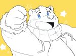  12beat13 2018 anthro bear belly clothed clothing humanoid_hands male mammal overweight overweight_male polar_bear scarf shirane_kan solo star utau 