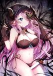  bare_shoulders between_legs bikini black_bikini black_gloves black_hoodie blue_eyes breasts butterfly_hair_ornament cleavage closed_mouth draph elbow_gloves fingerless_gloves gloves granblue_fantasy hair_ornament hair_over_one_eye highres hood horns katana large_breasts lavender_hair long_hair looking_at_viewer narmaya_(granblue_fantasy) navel pointy_ears side-tie_bikini smile soda_(sodachuxd) solo swimsuit sword very_long_hair weapon 